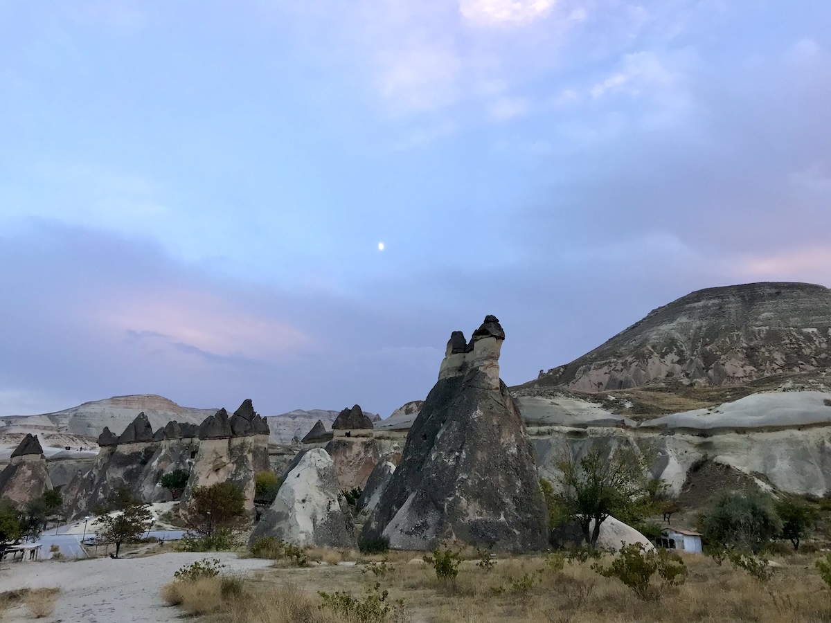 twilight over mushroom rock formations