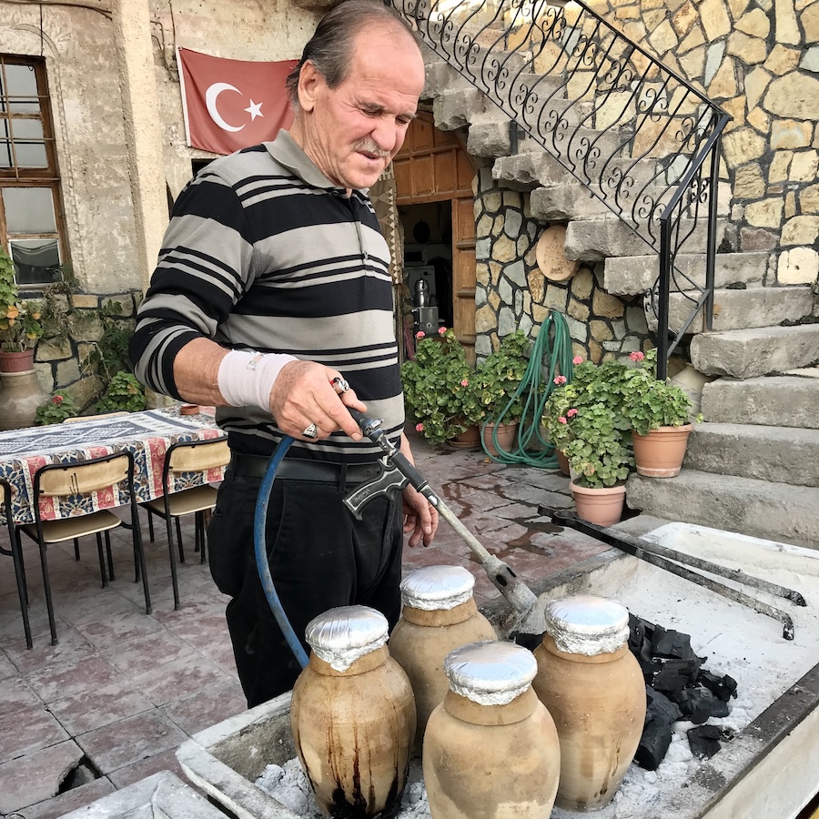 man with torch
