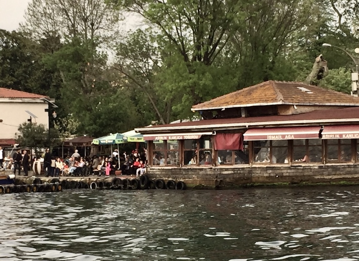 view of restaurant from a boat