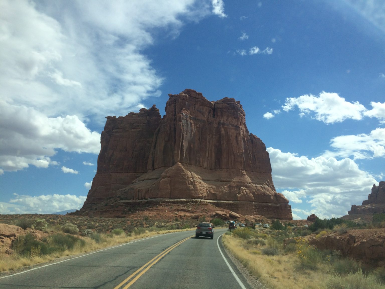 car on desert highway