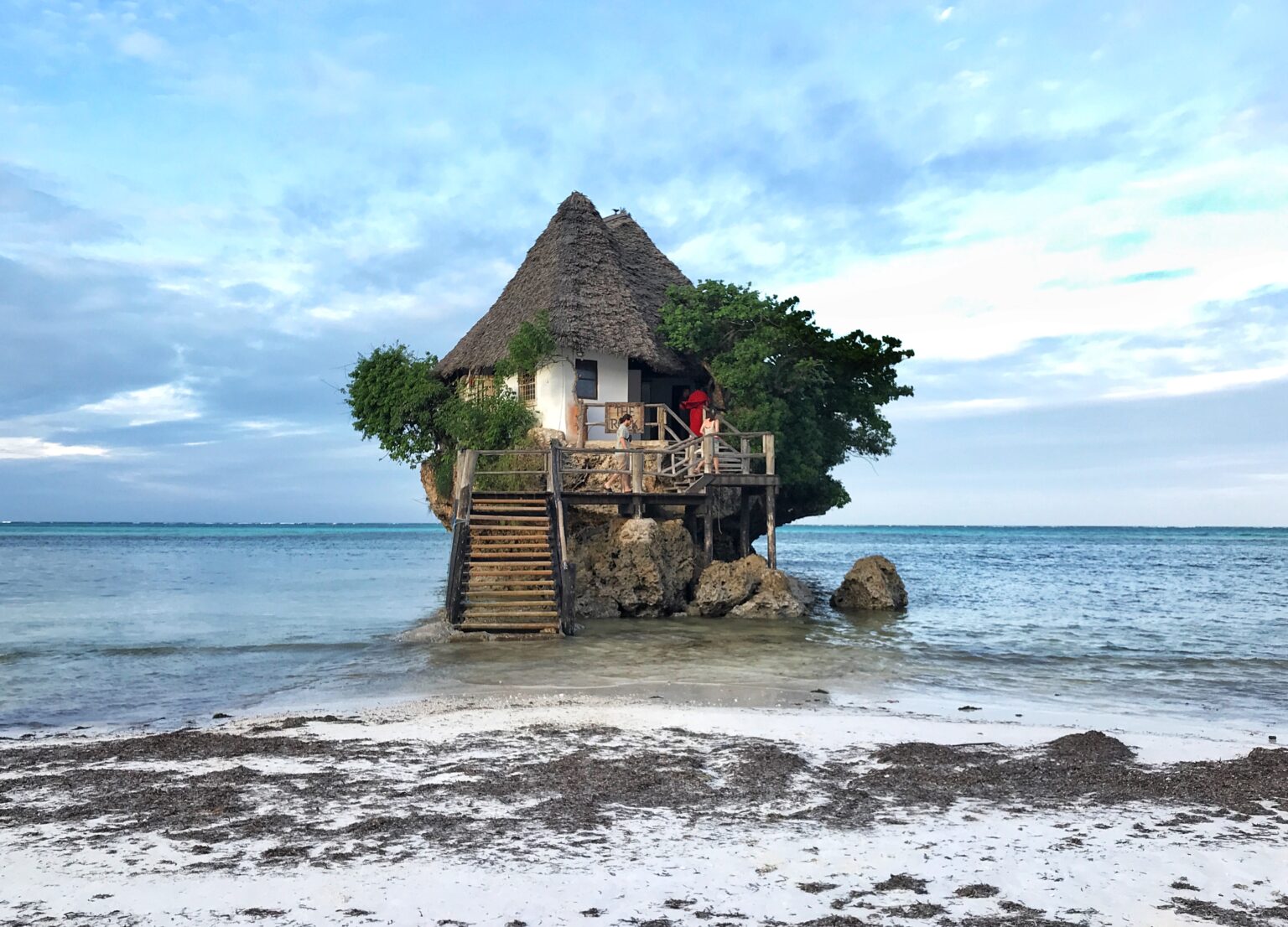 Restaurant on a rock in the ocean