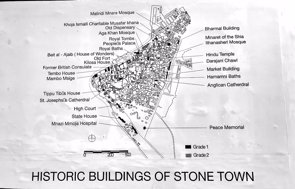 map stone town historic buildings