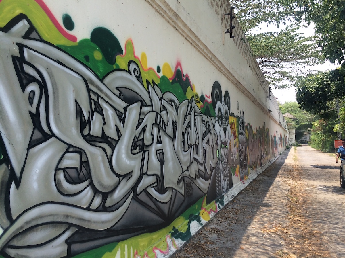 graffiti covered wall