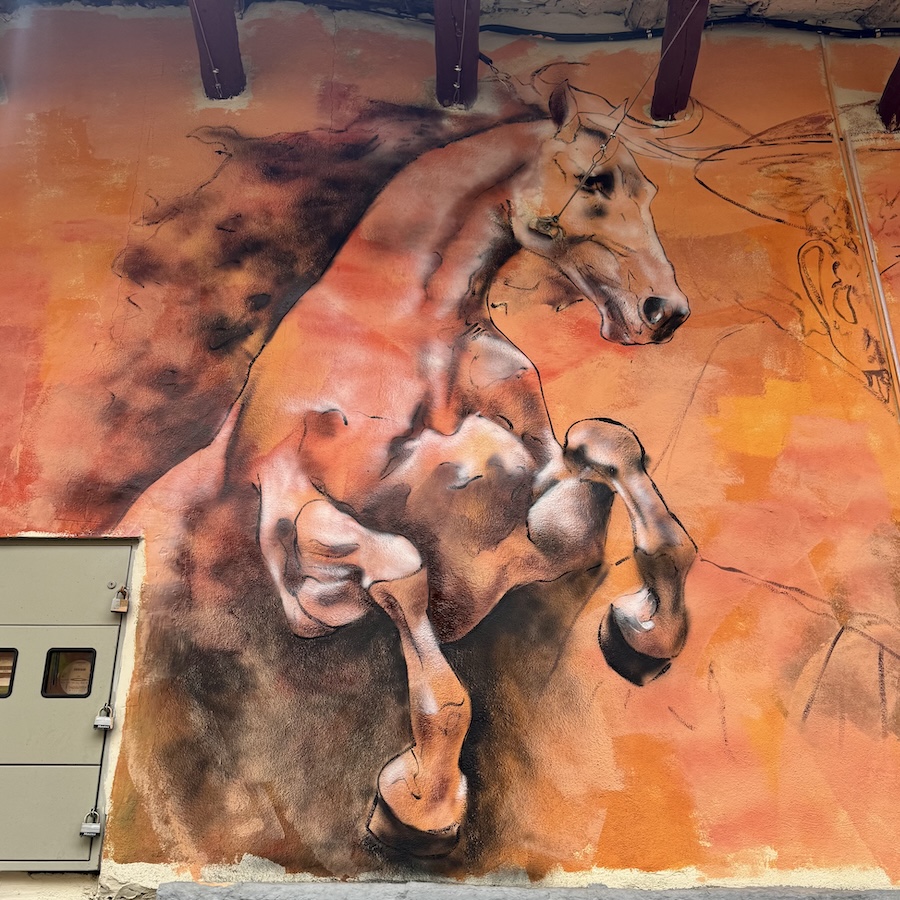 Street art orange stallion