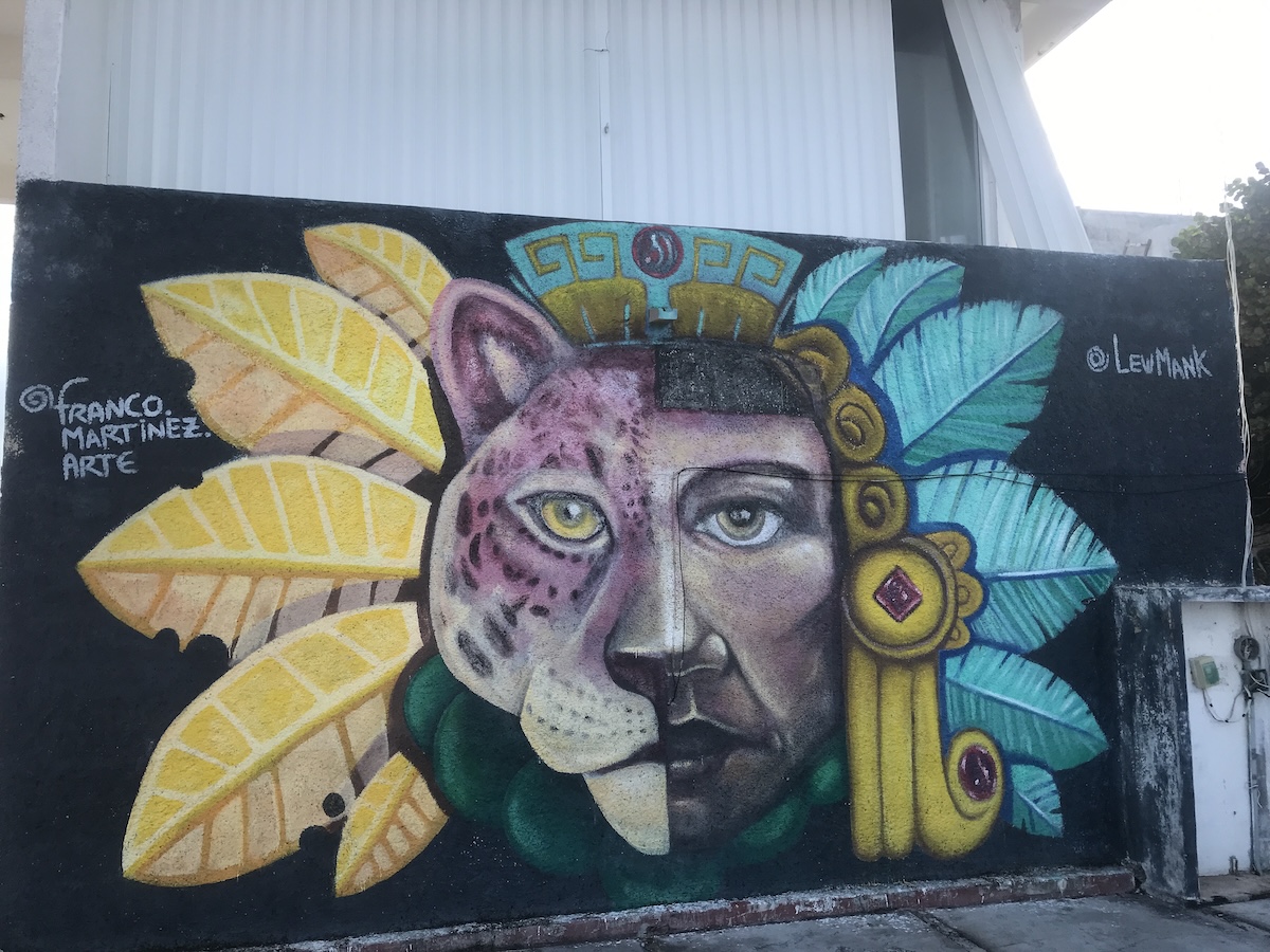 mural of two faces