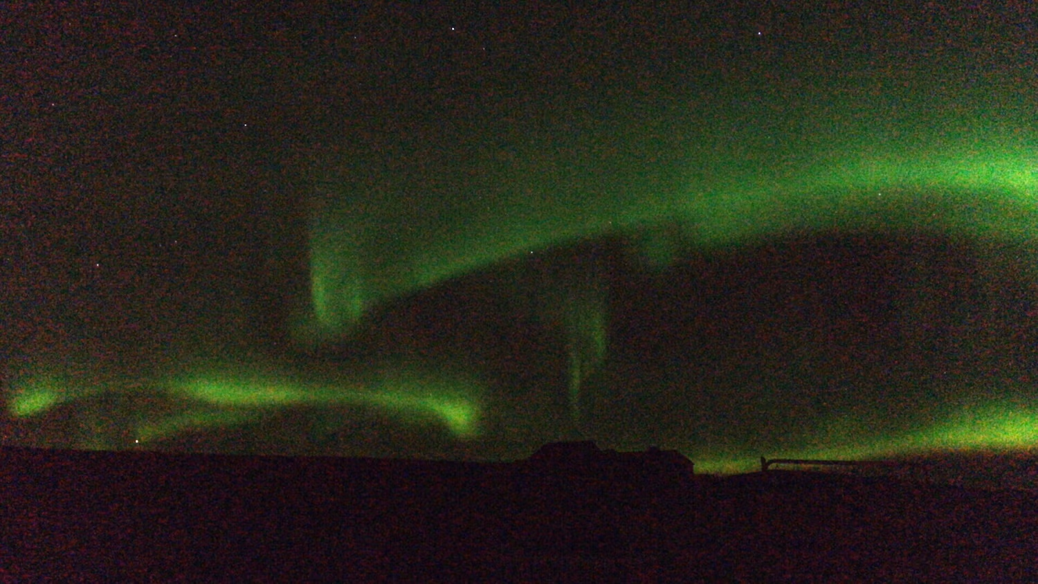 grainy northern lights