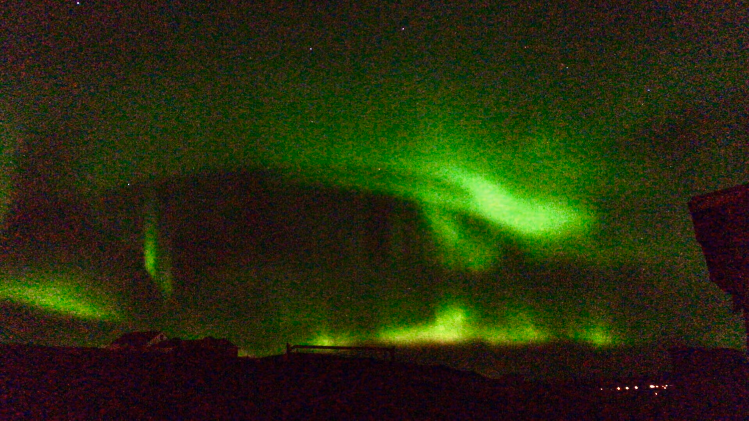 Grainy northern lights