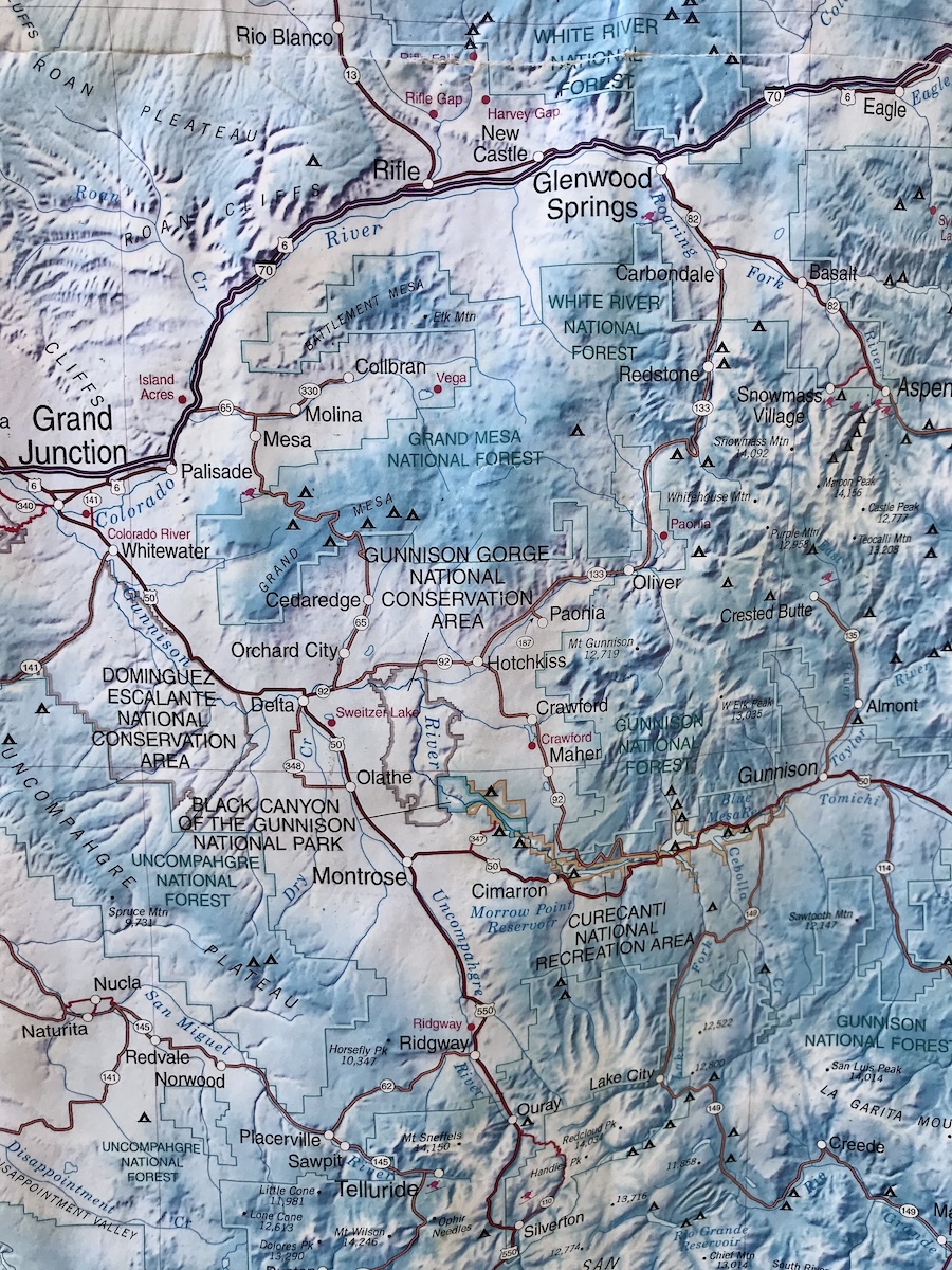 section of colorado map