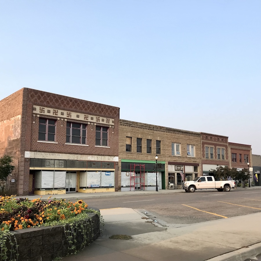 Historic buildings on a quiet street