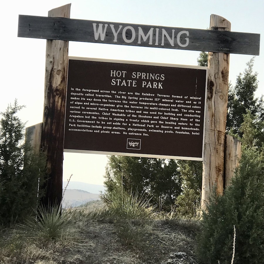 Wyoming Hot Springs State Park sign
