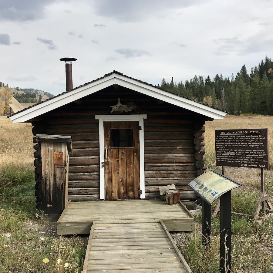 A small log cabin from the 1800's in Grand Teton National Park