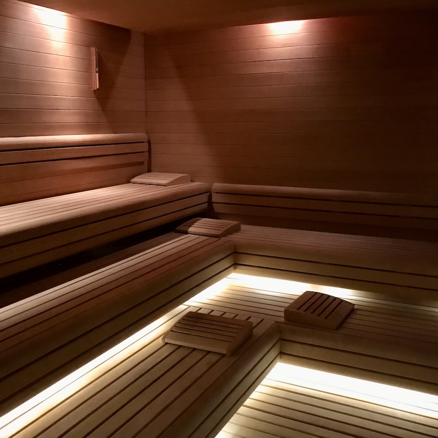 all wood sauna interior